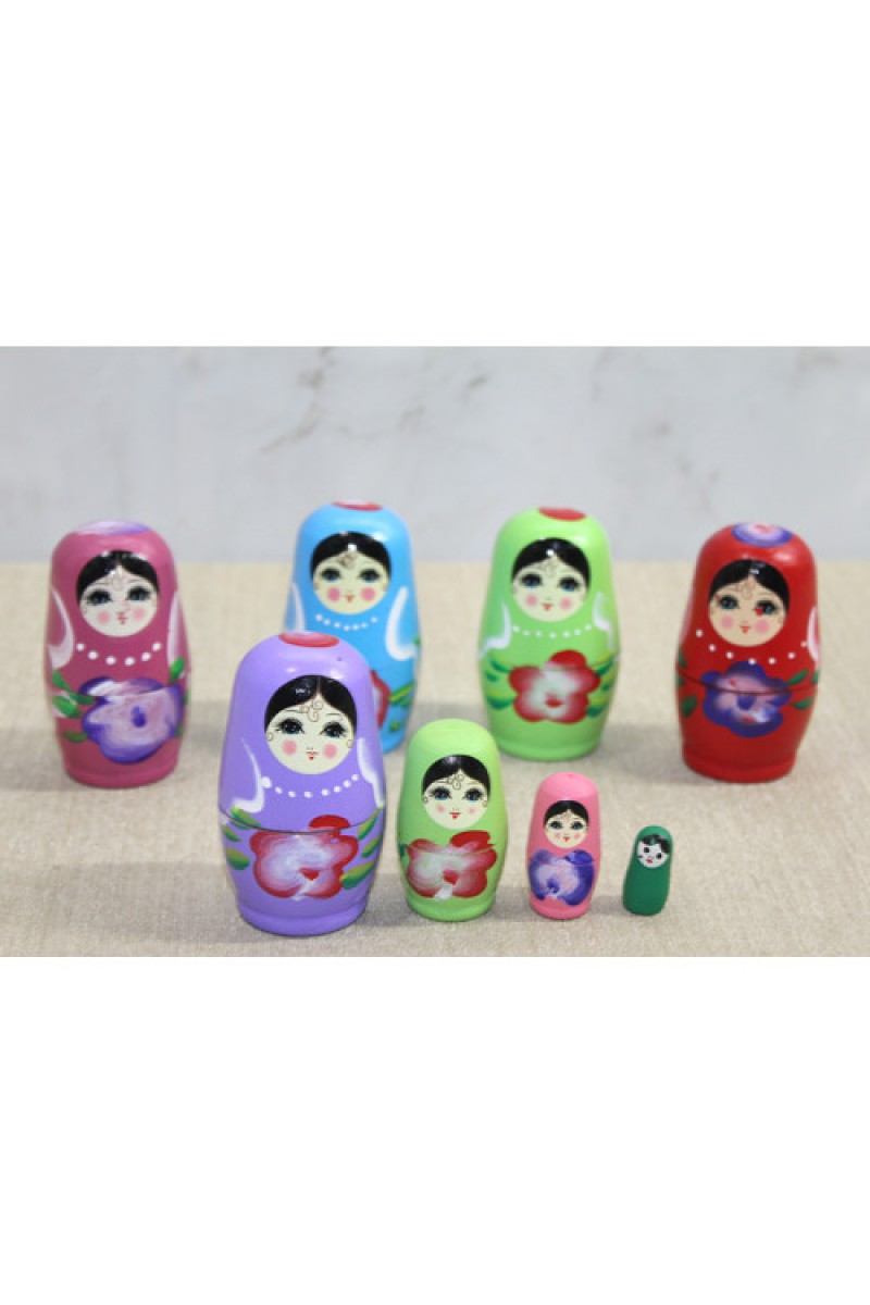 4'lü Ahşap Matruşka 8 Cm