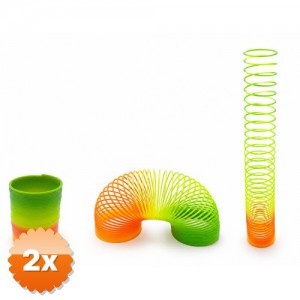 2 Adet Rainbow Gökkuşağı Stres Yayı Kutulu Küçük Boy Plastik Slinky Oyuncak 5.2x6 cm