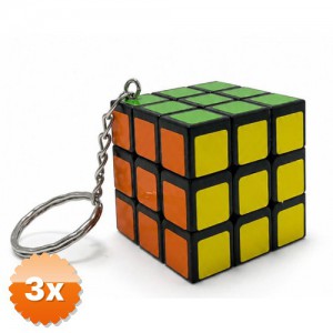 3 Adet Zeka Küpü Anahtarlık Mini Rubik Küpü Taşınabilir Oyuncak 3 cm