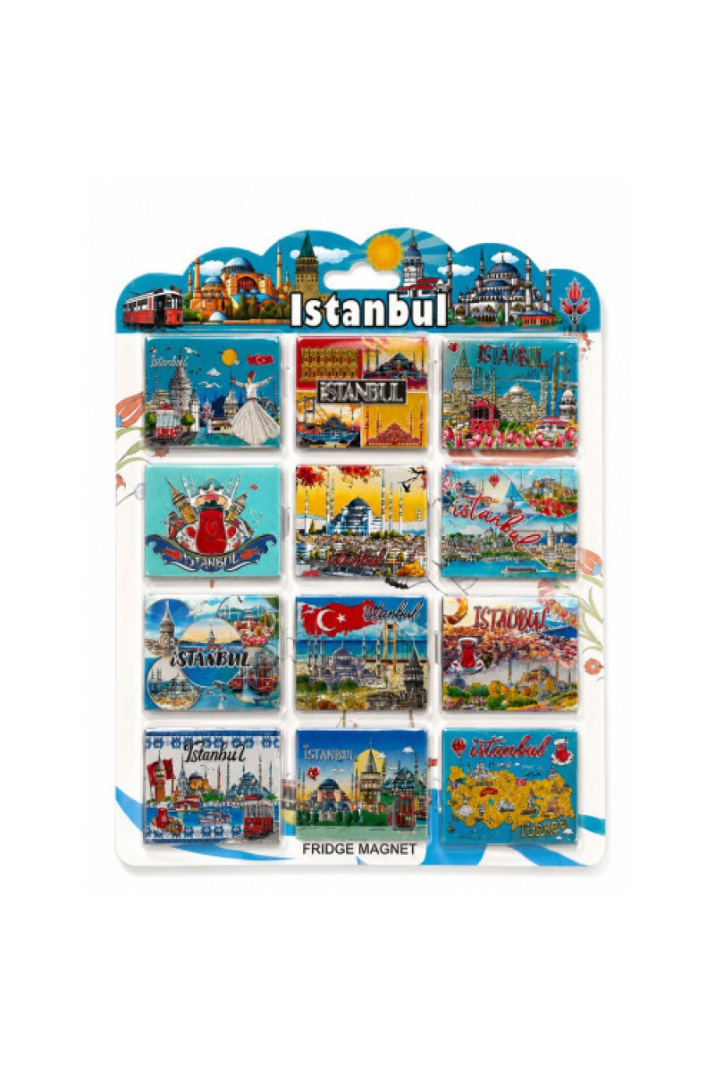 İstanbul Temalı Silikon Buzdolapı Süsü Magnet 12Li Set