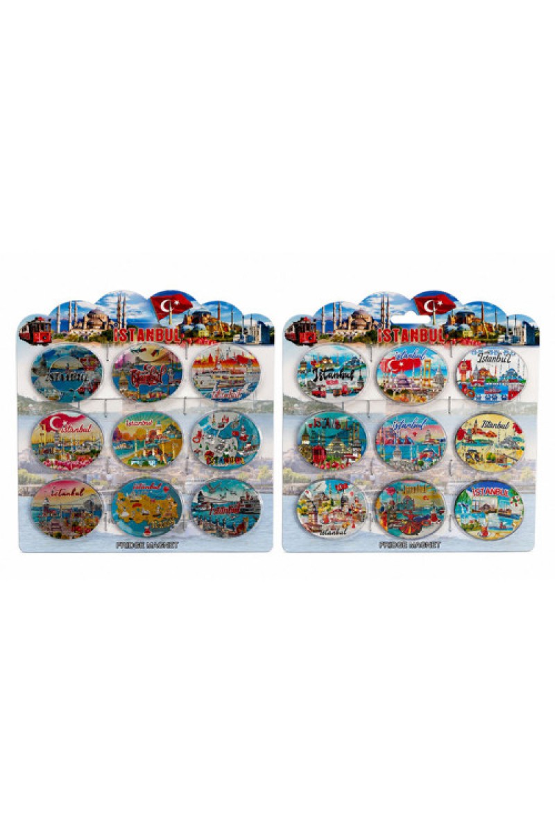 İstanbul Temalı Silikon Buzdolabı Süsü Magnet 9'Lu Set