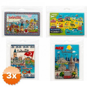 3 Adet İstanbul Temalı Silikon Buzdolabı Süsü Magnet 5x7,5 cm