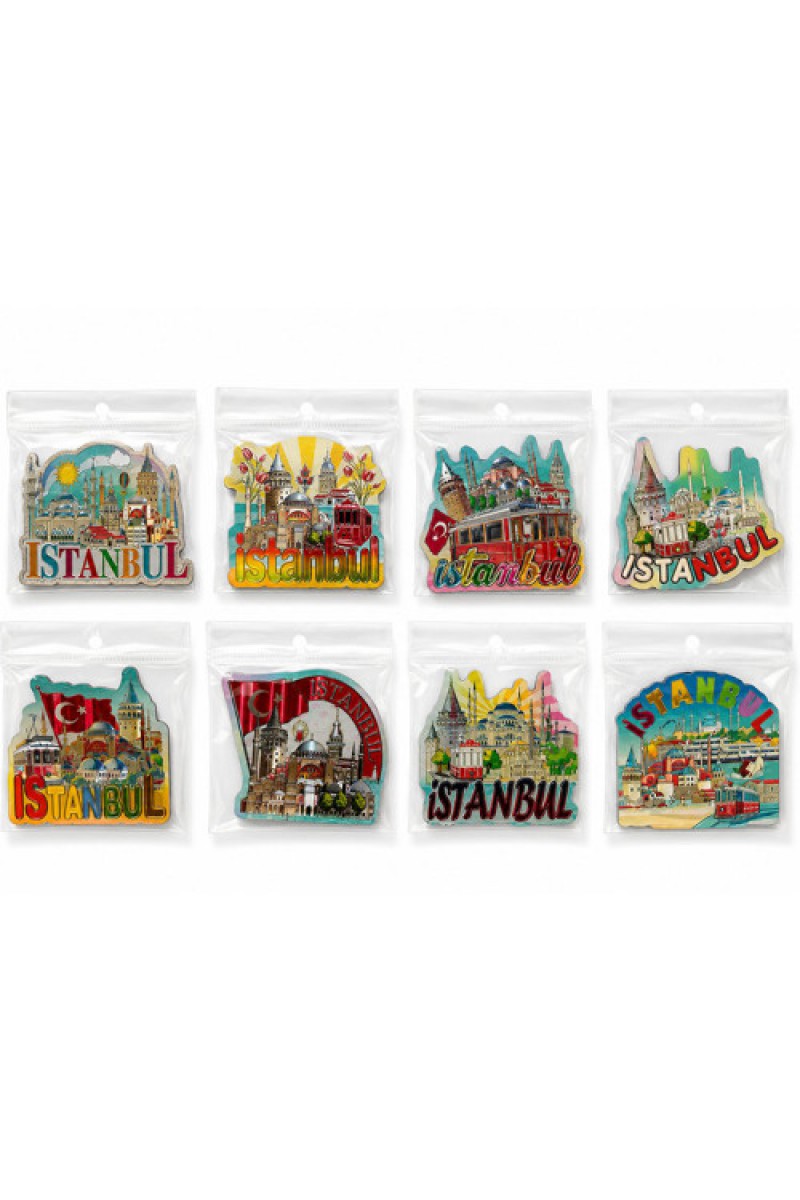 İstanbul Temalı Silikon Buzdolabı Süsü Magnet, 7,5x7,5 cm