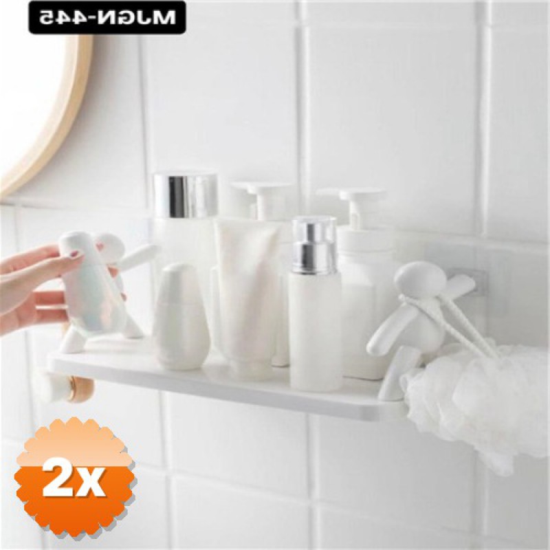 2 Adet Şekilli Banyo Organizeri Geometrik Tasarımlı