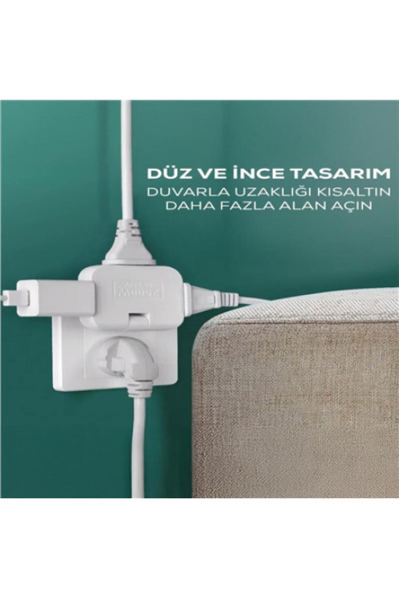 Katlanır Priz 3 Gözlü