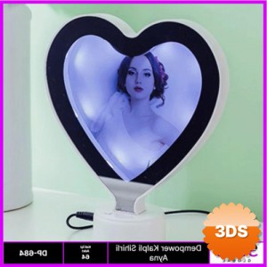 Kalpli Sihirli Ayna LED Işıklı Fotoğraf Çerçevesi ve Gece Lambası