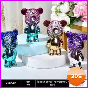 Panda Model Mini Fan, 3 Kademeli Şarj Edilebilir Vantilatör