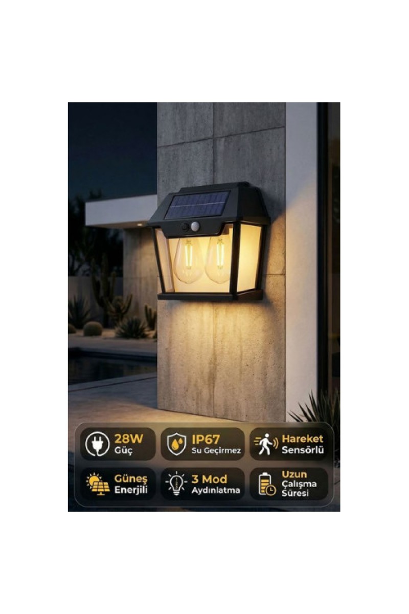 Çiftli Solar Led Dış Mekan Aydınlatma Lambası