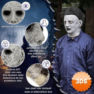 Siyah Saçlı Michael Myers Lateks Yüze Tam Yapışan Et Maske Korku Maskesi