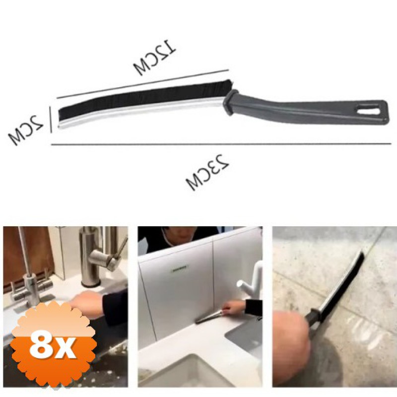 8 Adet Derz Arası Banyo Mutfak Dar Alan İnce Temizlik Fırçası