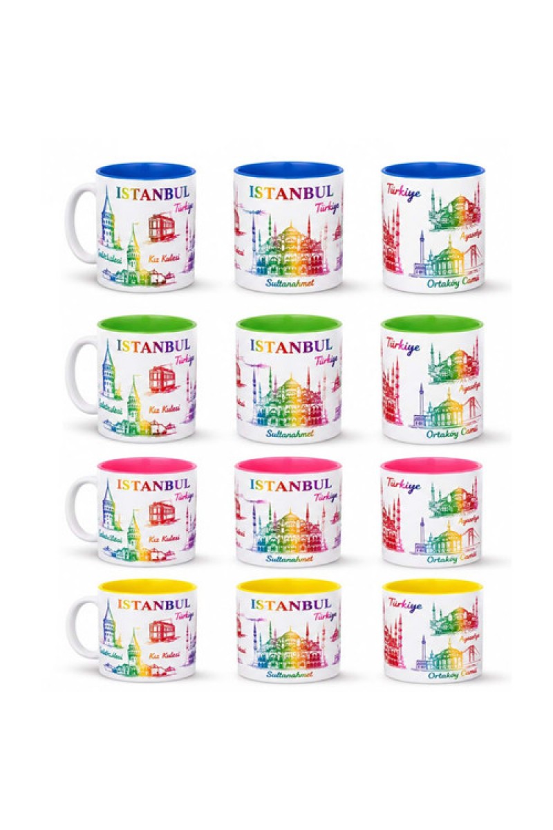 İstanbul Temalı Cam Kupa Bardak
