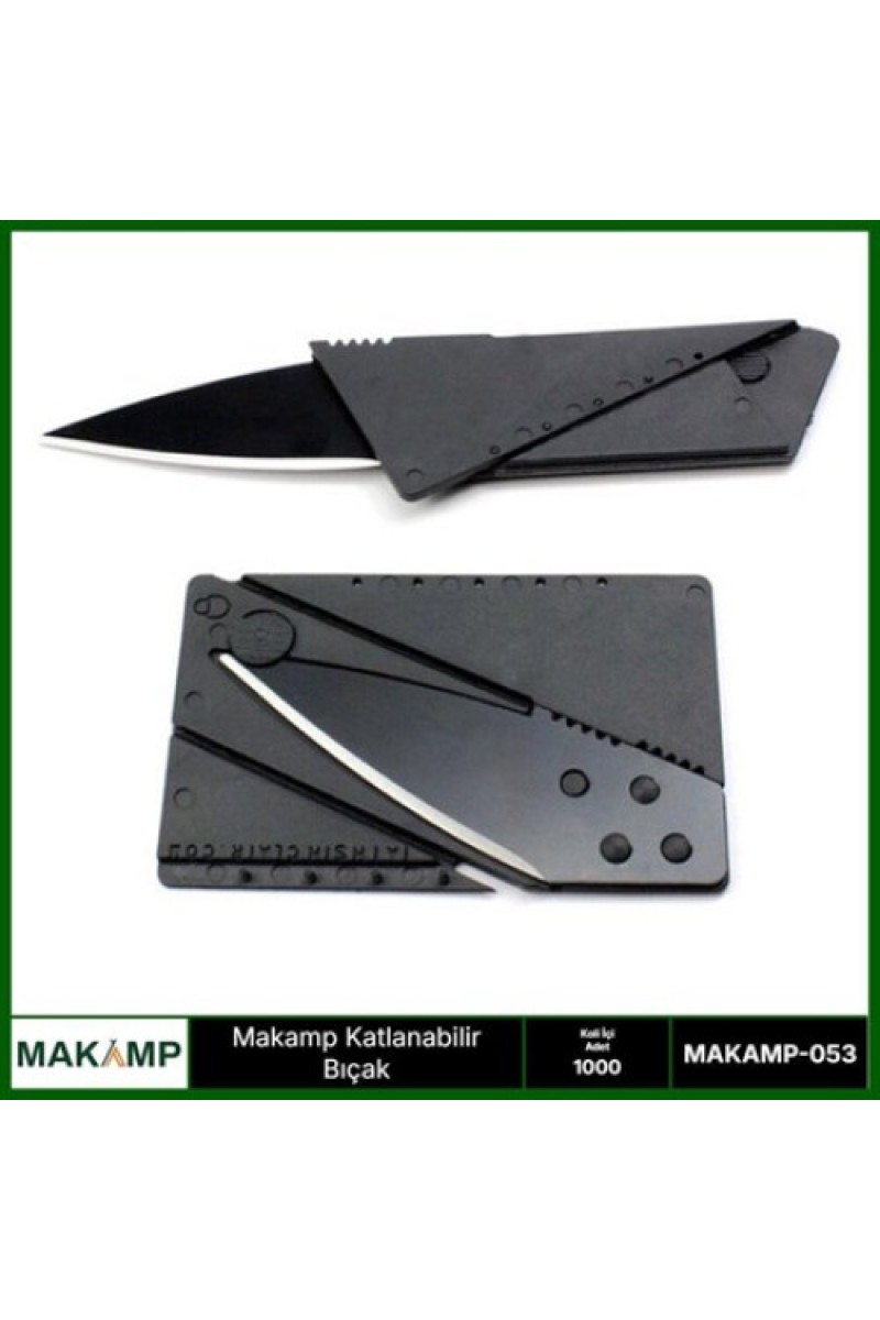 Katlanabilir Kart Şeklinde Bıçak, 85.6x54 mm Cüzdan Boyutu