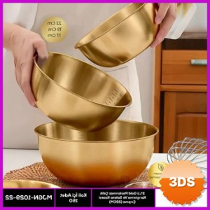 3 lü Gold Paslanmaz Çelik Kap Set