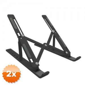 2 Paket 7 Kademeli Ayarlı Katlanabilir Laptop Tablet Standı Siyah