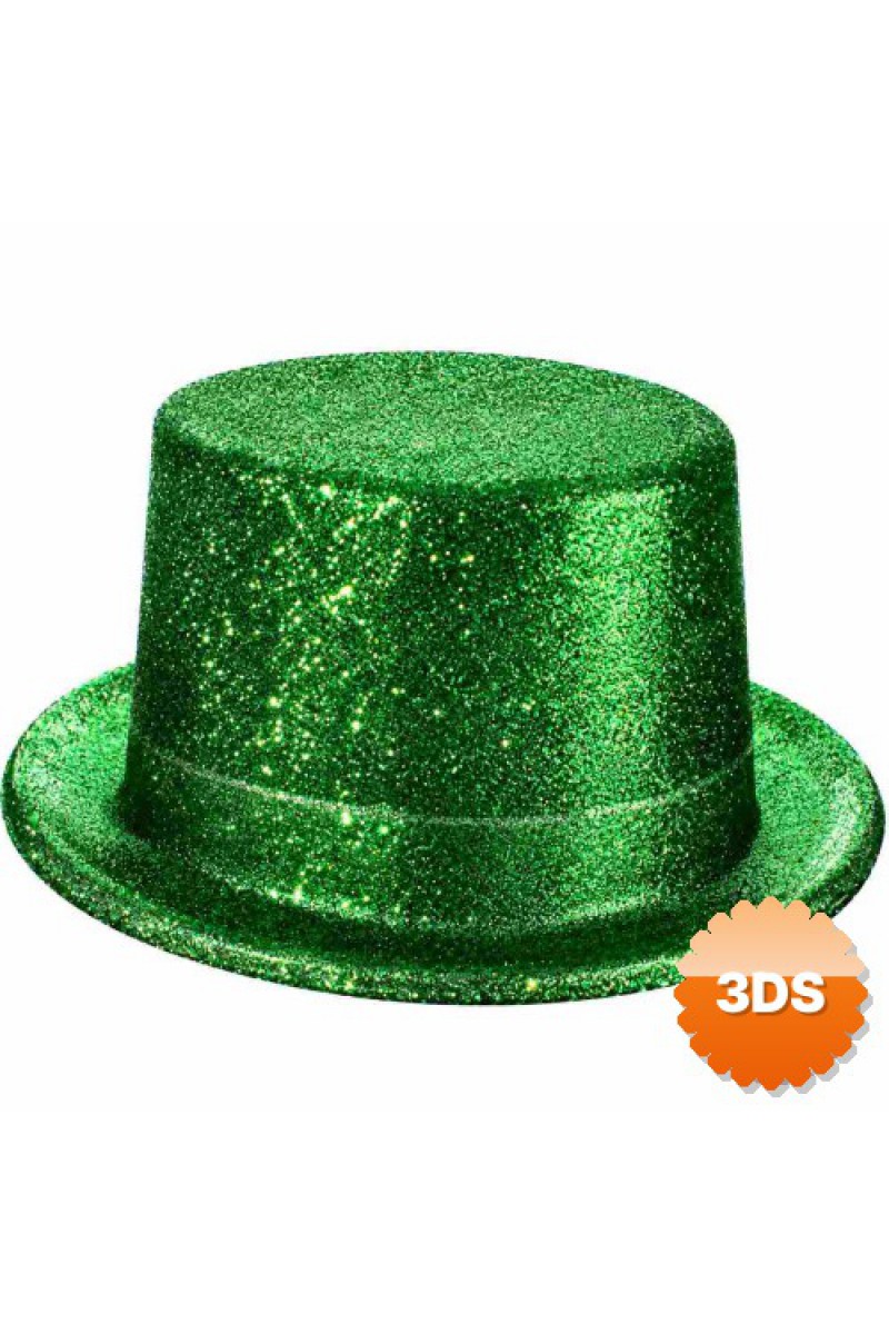 Yeşil Simli Glitter Silindir Parti Şapkası