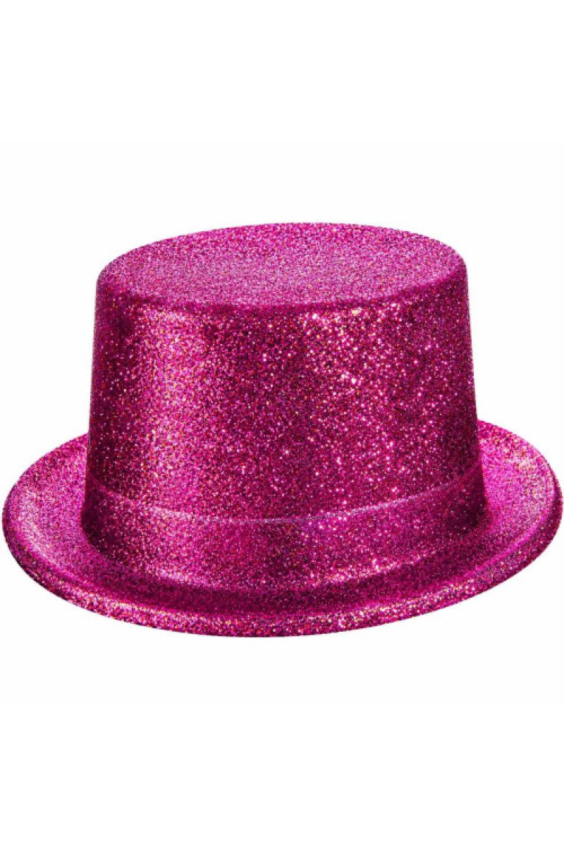 Fuşya Simli Glitter Silindir Parti Şapkası