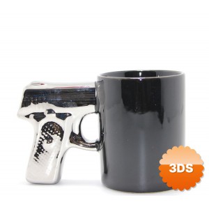 Porselen Silah Tasarımlı Kupa Bardak 10x15 cm