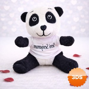 Seni Seviyorum Tişörtlü Sevimli Peluş Panda 25 cm