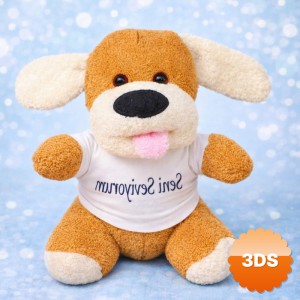 Seni Seviyorum Tişörtlü Sevimli Peluş Köpek 25 cm Bal Köpüğü