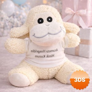 Aramıza Hoşgeldin Minik Kuzum Tişörtlü Sevimli Peluş Kuzu