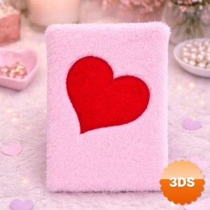 Kalpli Pembe Peluş Defter