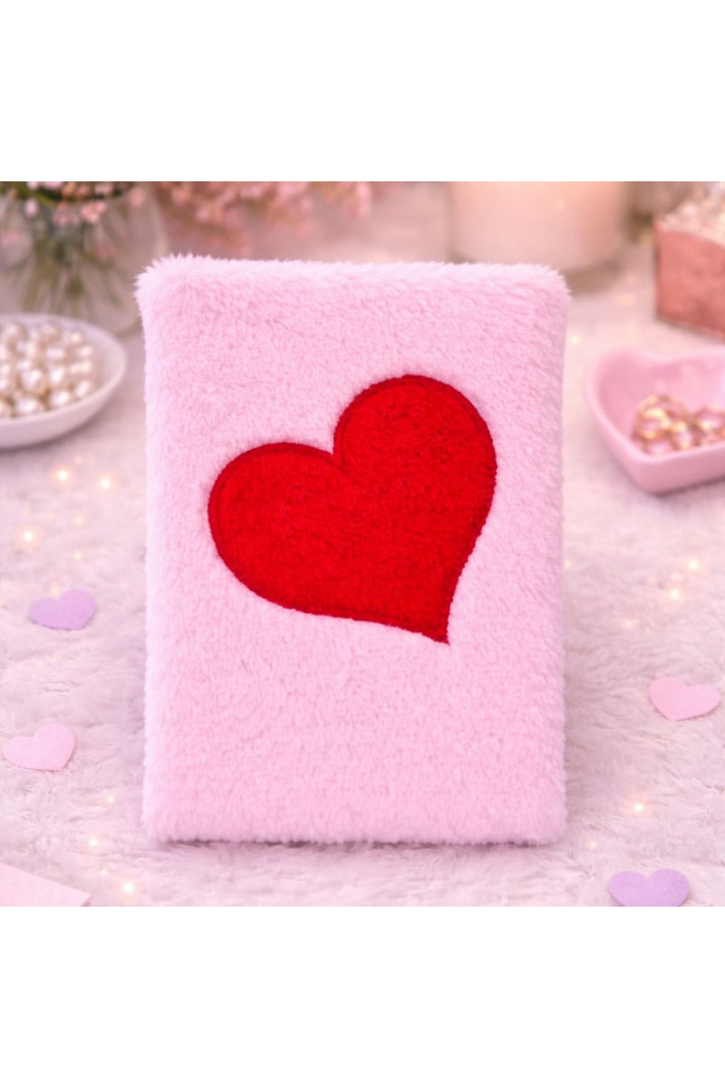 Kalpli Pembe Peluş Defter