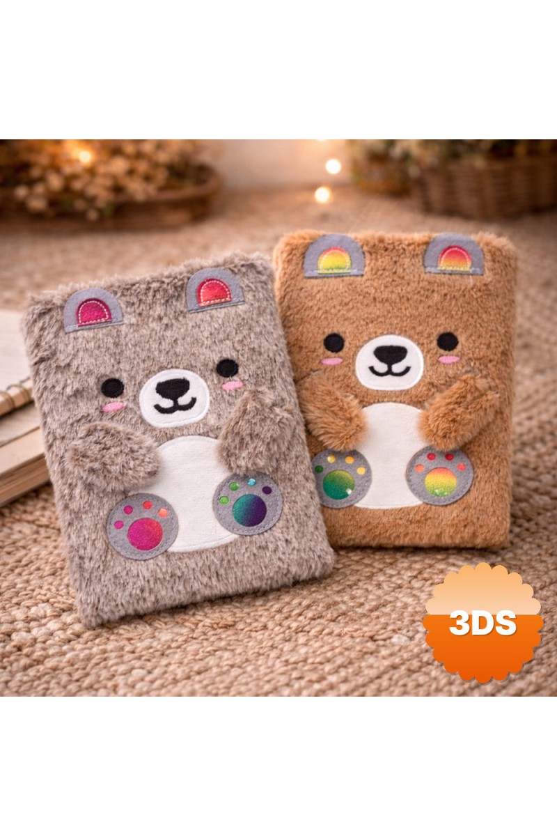 Sevimli Ayıcık Peluş Çizgili Defter A5 75 Yaprak