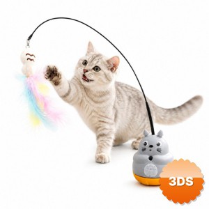 Kedi Şekilli Dönen Peluş Balıklı Olta Oyuncağı