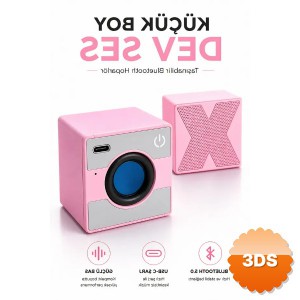 Mini Taşınabilir Hoparlör Type C Şarj Güçlü Bass Küp Tasarım