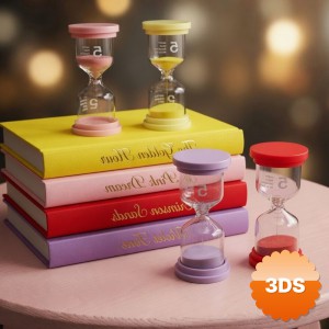 5 Dakikalık Kum Saati Asorti Renkli Dekoratif Tasarım 10x4.5 cm
