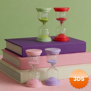 10 Dakikalık Kum Saati Asorti Renkli Dekoratif Tasarım 10x4.5 cm