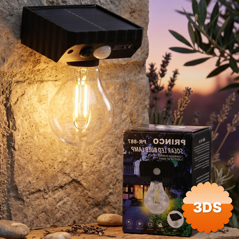 Solar Sensörlü LED Ampul Lamba Güneş Enerjili Dış Mekan Aydınlatma