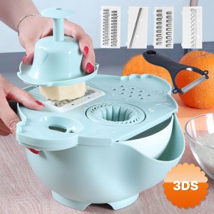Çok Fonksiyonlu Salata Aparatı Süzgeçli Doğrayıcı Kase