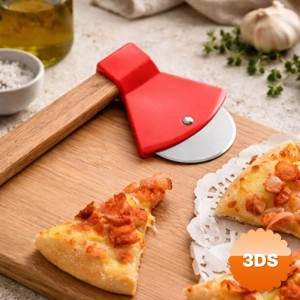 Balta Tasarımlı Pizza Kesici Ahşap Saplı Paslanmaz Çelik Bıçaklı