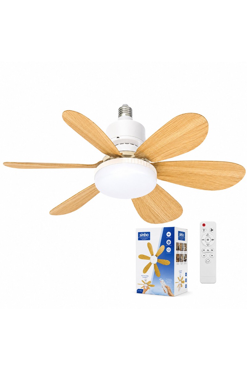 Tavan Vantilatörü ve LED Avize Uzaktan Kumandalı 6 Kanatlı 52 cm