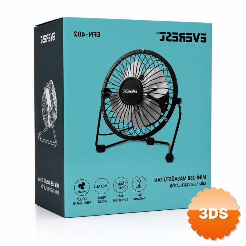 Masaüstü Mini USB Fan Metal Gövdeli Ultra Sessiz