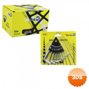9 Parça Alyan Anahtar Seti Mini Boy Üçgen Stand Askılık