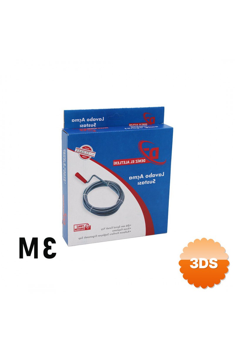 3 Metre Lavabo Açma Sustası Spiral Esnek Yay 6 mm