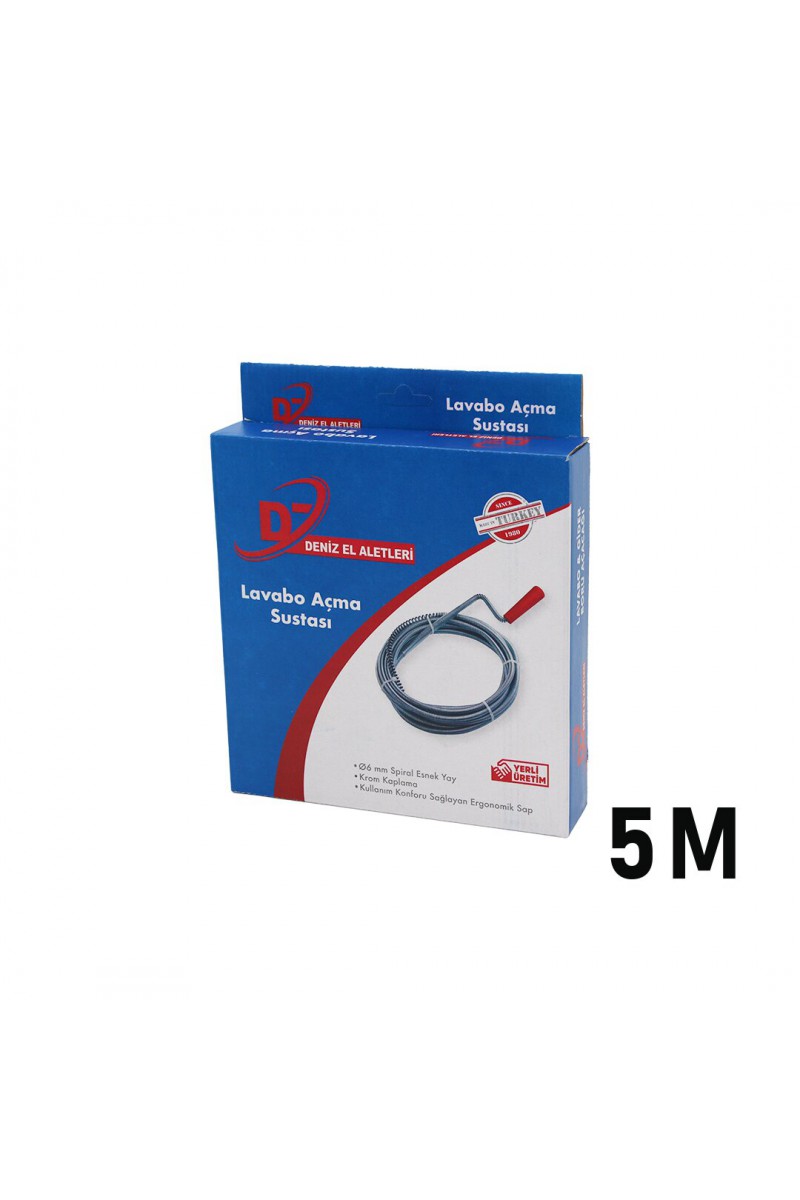 5 Metre Lavabo Açma Sustası Spiral Esnek Yay 6 mm