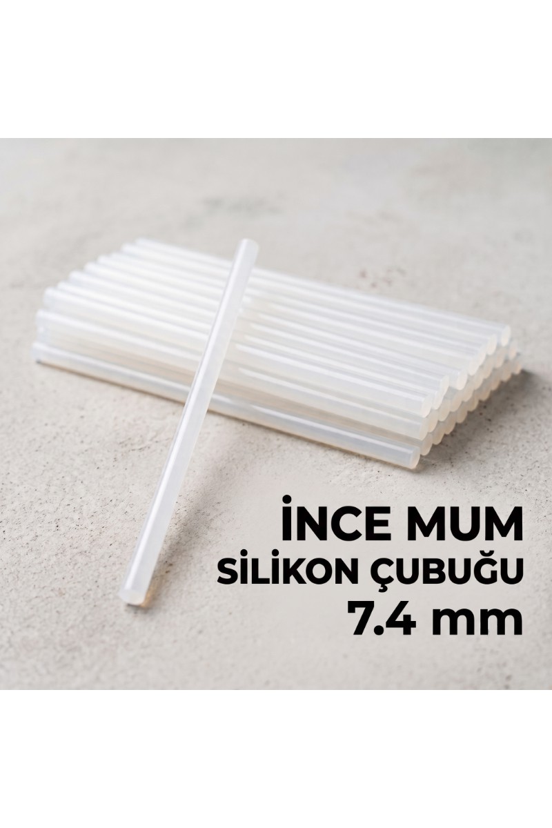 İnce Mum Silikon Çubuğu 7.4 mm Şeffaf 1 Kilogram