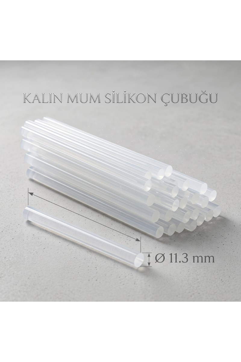 Kalın Mum Silikon Çubuğu 11.3 mm 1 Kilogram Şeffaf