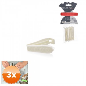 3 Paket 5'li Poşet Klipsi Seti - Plastik - Poşet Kapatıcı
