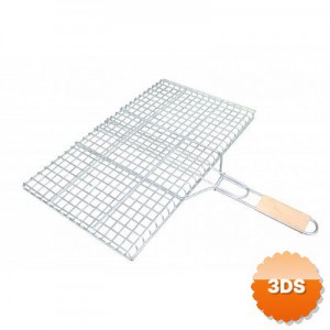 Orta Boy Mangal Izgarası 40x30 cm Ahşap Saplı