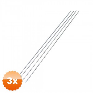 3 Adet İnce Kare Kesim Metal Ciğer ve Domates Şişi 50 cm Mangal