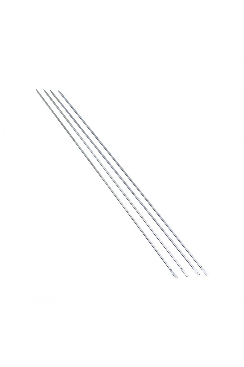 3 Adet - İnce Kare Kesim Metal Ciğer ve Domates Şişi 50 cm