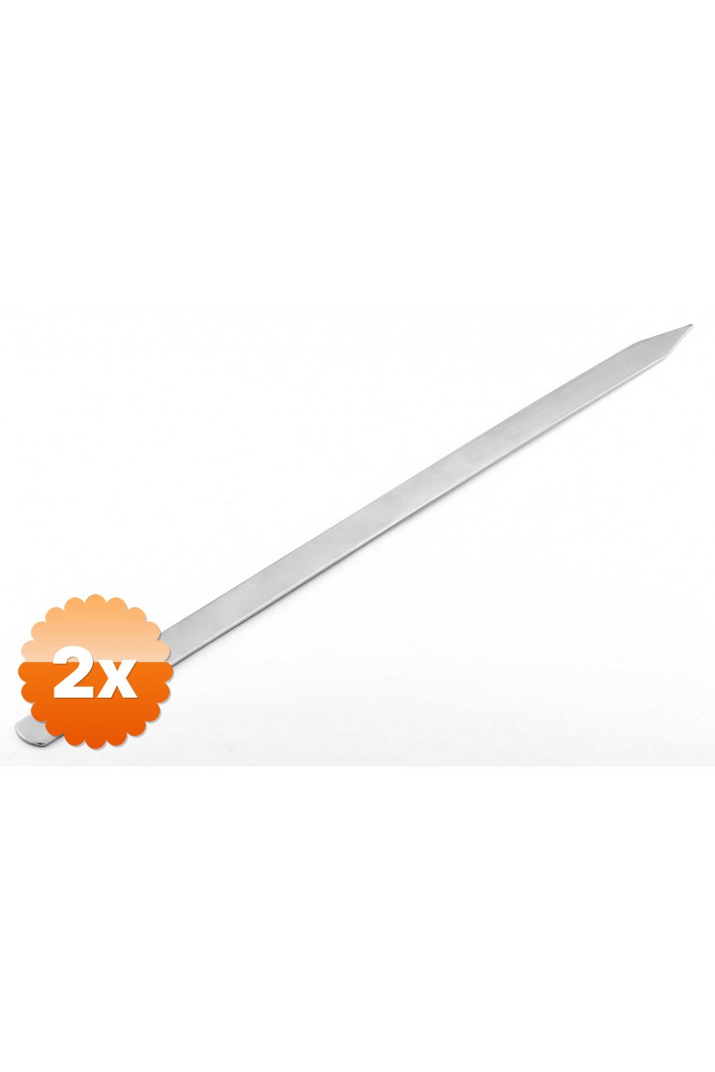 2 Adet Profesyonel Adana Kebap Şişi 60 cm Yassı Metal