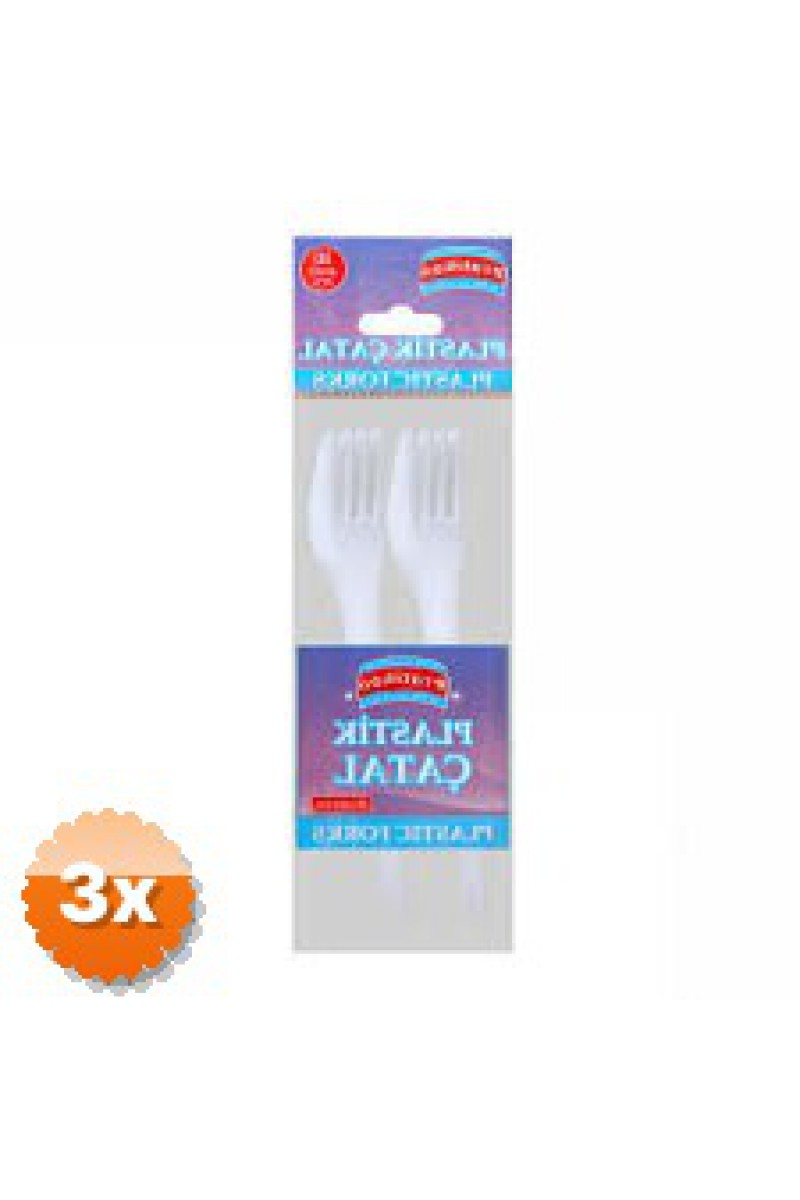 Plastik Çatal Seti 10'lu Paket Beyaz Renk Kullan At Çatal