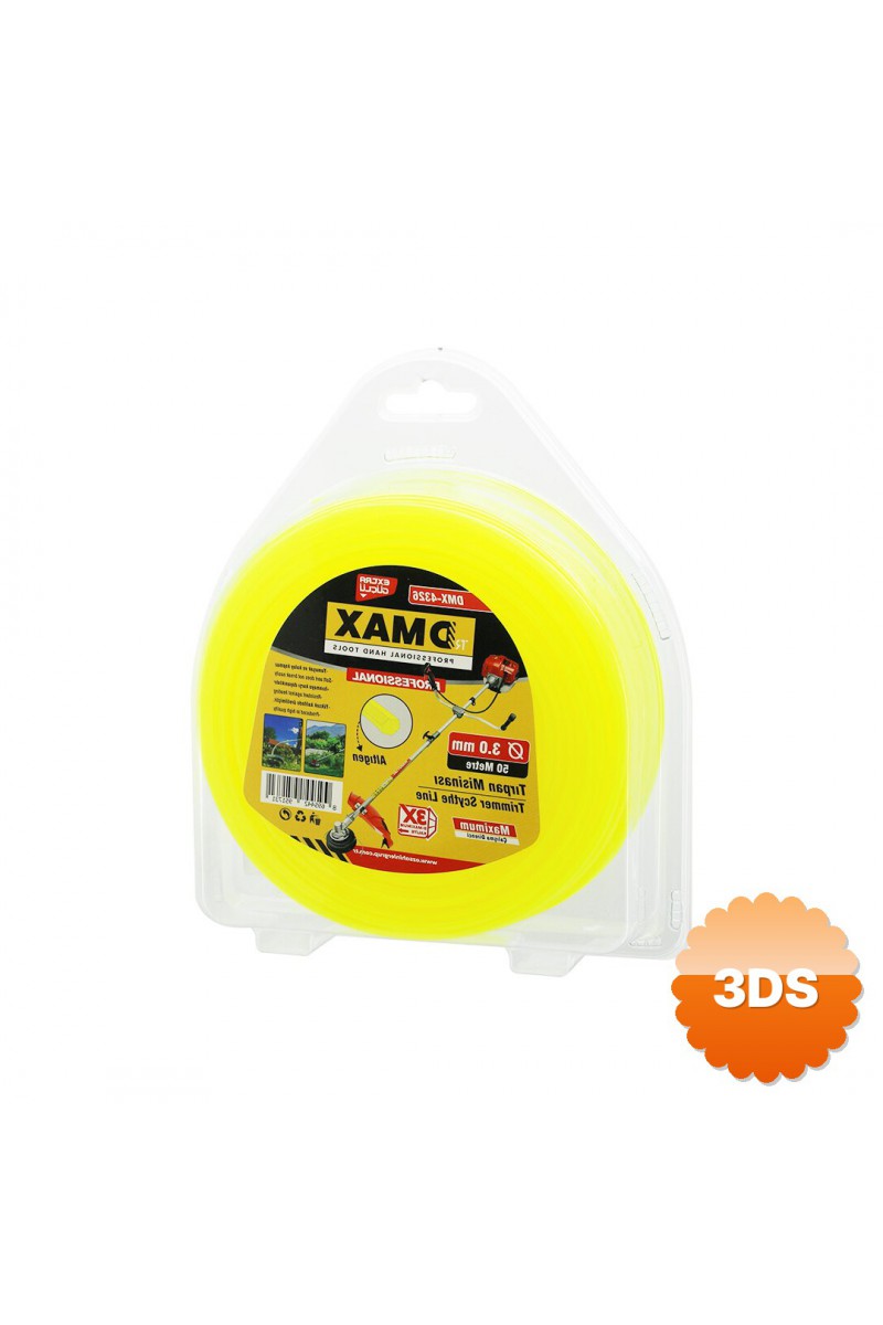 Altıgen Çim Biçme Tırpan Misinası 3 mm x 50 Metre