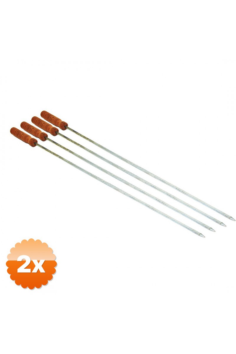 Ahşap Saplı Kalın Kare Mangal Şişi 50 cm