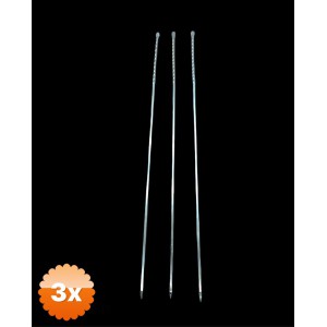 3 Adet Burgulu Kuşbaşı Şişi Metal Kalın Kare 50 cm Mangal